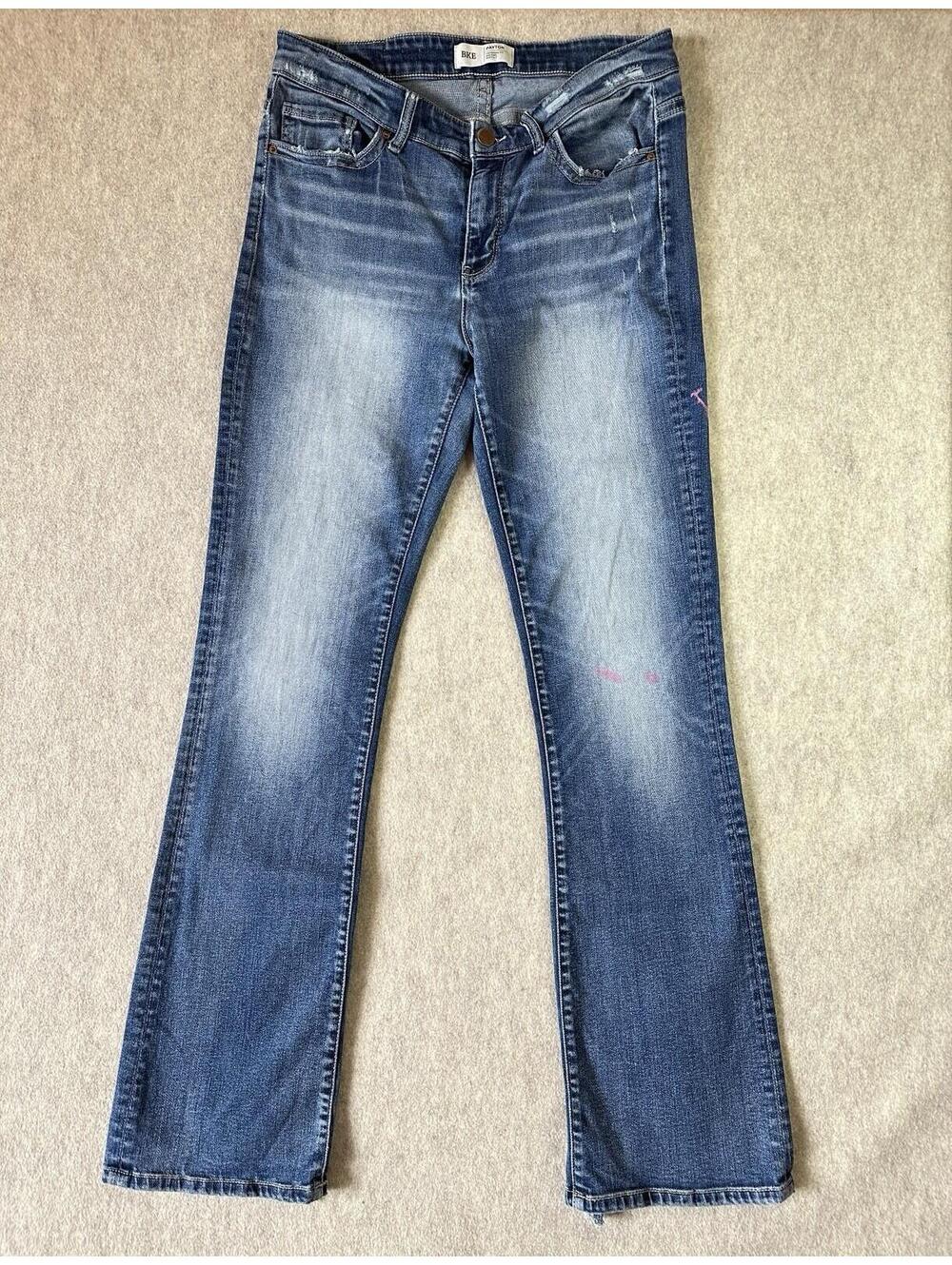 BKE PAYTON Universal Fit Mid-Rise Bootcut Jeans Distressed 29x31.5 Flaw